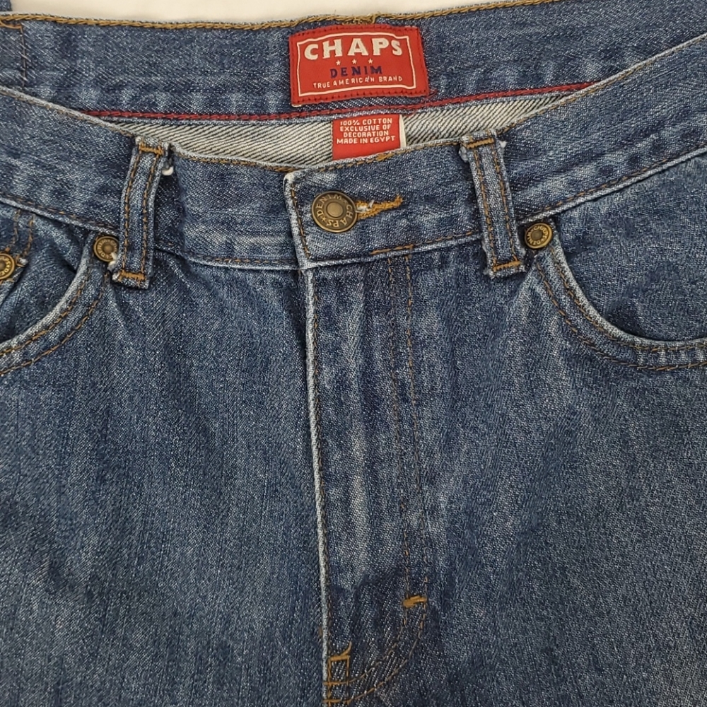 Chaps Denim Straight Leg Blue Jeans Men's 34/30 - Picture 4 of 11